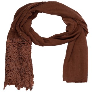 Designer Half Net Stole- Coffee